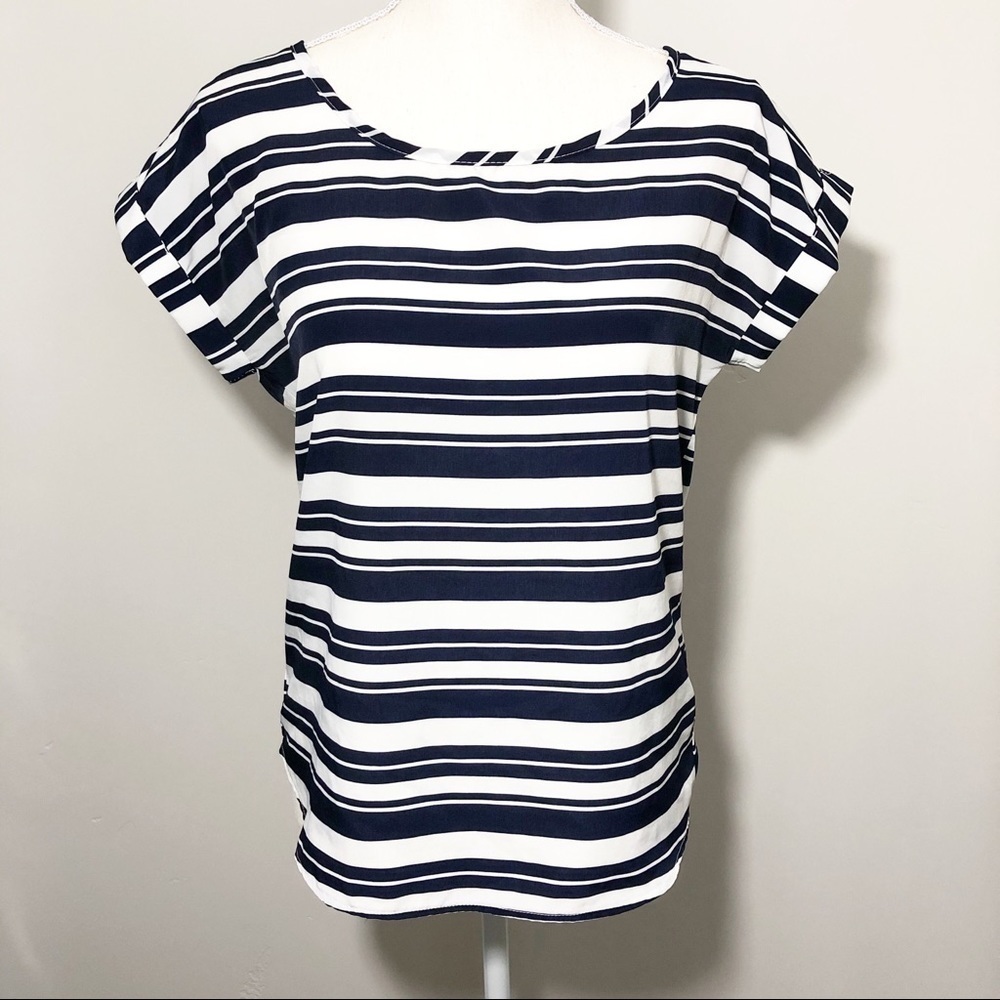 Olive & Oak Chiffon Striped Top
